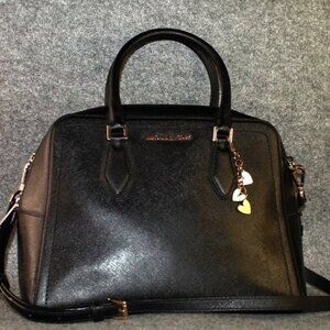 Michael Kors Ayden Black Saffiano Leather Satchel Purse Crossbody Bag